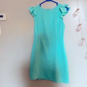 She and Sky midi dress with ruffle sleeves.